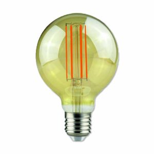 Lámpara de filamento led ambar G95 7W E27 3000K dimerizable